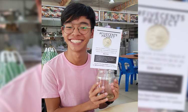 Post thumbnail of NTU student collects 14,000 five-cent coins to raise funds for needy cardboard collectors