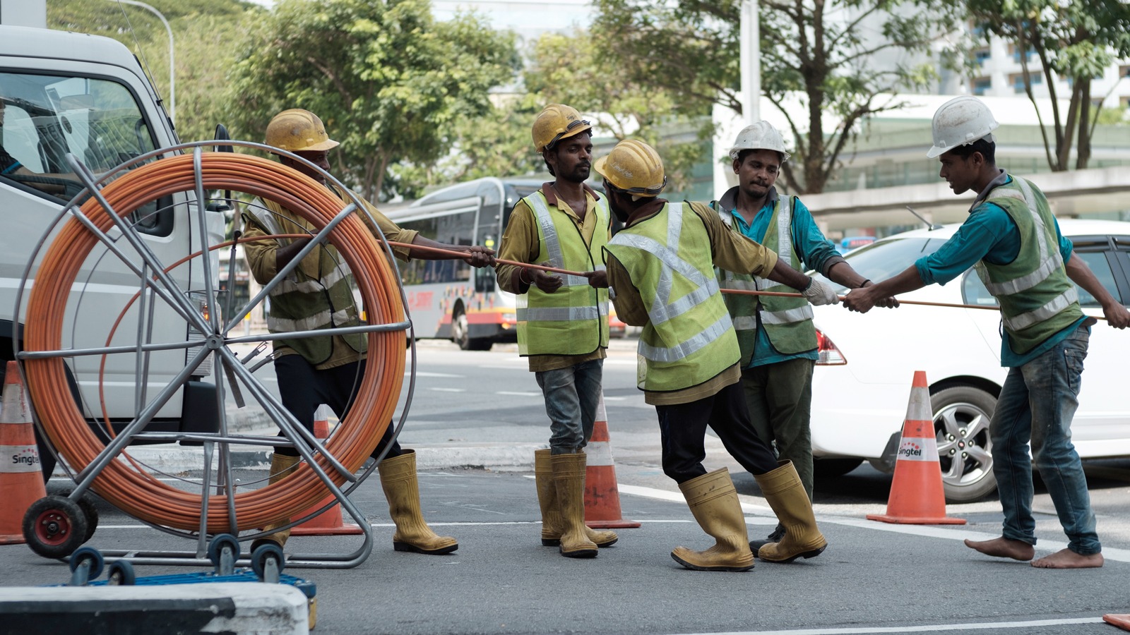 When I suffered from painful cramps while driving, a group of foreign workers came to my aid