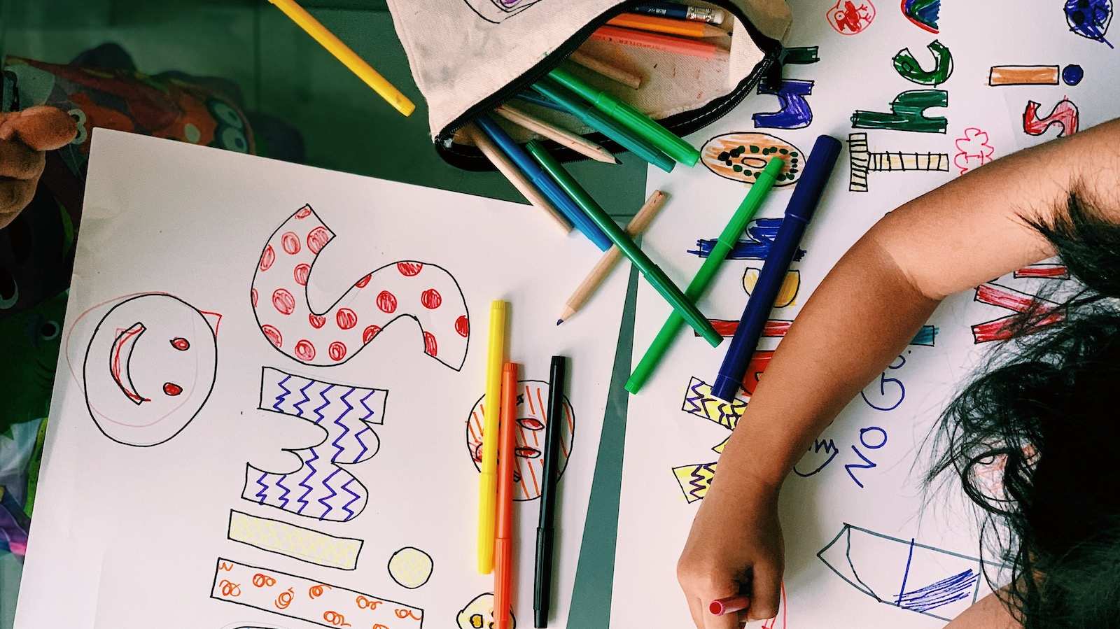 Children doing inspirational art pieces during school closure